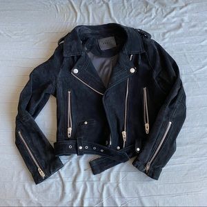 BLANKNYC Suede Moto Jacket in Black